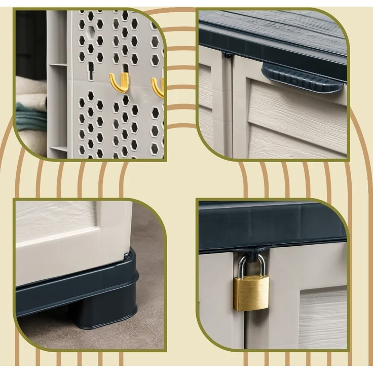 GarPet Garten-Geräteschrank Gartenschrank Wetterfest Outdoor Kunststoffschrank Balkonschrank – Bild 6