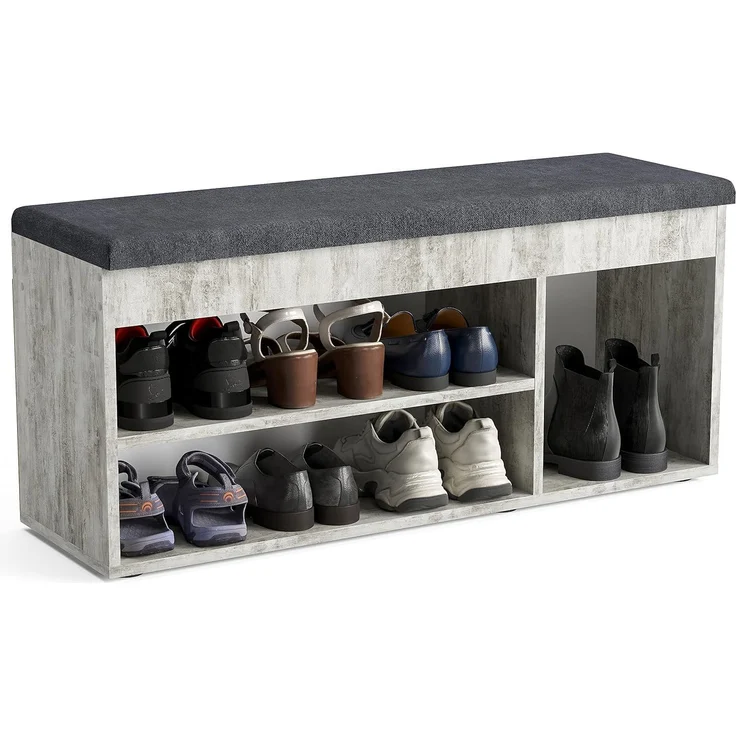 KOMTO Schuhbank Mit Sitzfläche Schuhregal Bank mit Stauraum Schuhschrank mit Sitzbank, für 6 bis 8 Paar, Spanplatte, Sofia 100 x 48 x 32 cm – Bild 1