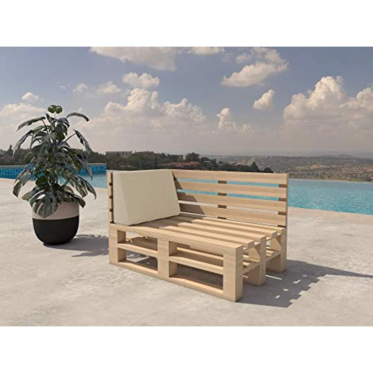 chilly pilley Palettenkissen Gartenkissen Palettenauflage Palettenpolster Indoor Outdoor Waschbar Abnehmbar Sitzkissen Rückenkissen (Seitenkissen 60 x 40 x 10/20, Creme) – Bild 5