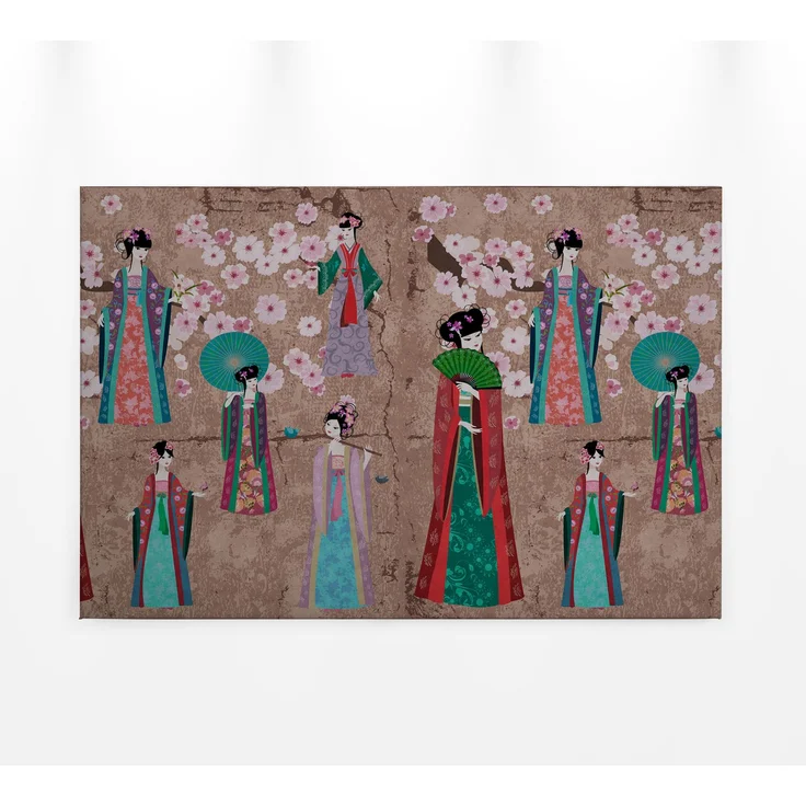 Leinwandbild Menschen Braun Rot Grün 90x60 DD120403 Keilrahmen Wandbild Leinwand – Bild 1