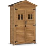 M MCombo Gartenschrank Gartenhaus Holz Wetterfest, Geräteschrank Gerätehaus Outdoor, für Außenbereich Garten Terrasse,1152 (Natur)