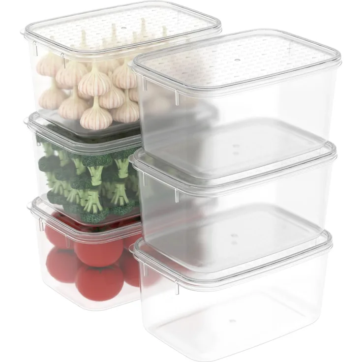 Cetomo 2.2L*6 Gefrierdosen, Frischhaltedosen, Vorratsdosen mit Deckel, Behälter Gefrierschrank fur Kühlschrank, Gefriergeeignet, Mikrowellengeeignet, BPA-freier Kunststoff, Klar, 2.2L-6er Set