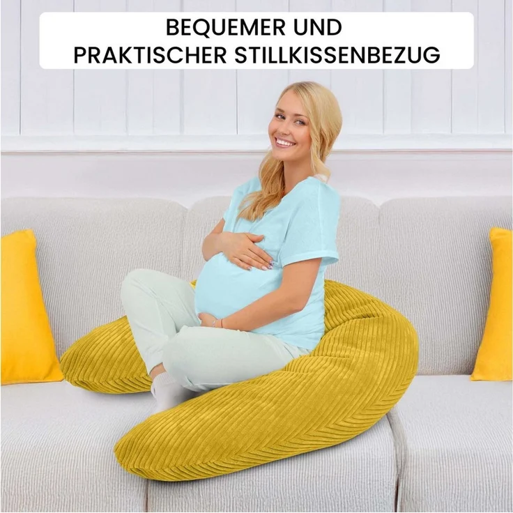 Amilian Stillkissenbezug 170 cm - Kissenbezug für Schwangerschaftskissen, Seitenschläferkissen, weicher und pflegeleichter Bezug - ideal als Ersatzbezug – Bild 2