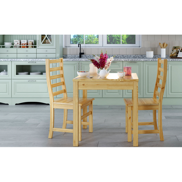 Essecke mit Tisch und 2 Stühle Kiefer natur Massivholz 90.70-50 B -Set 21 – Bild 3