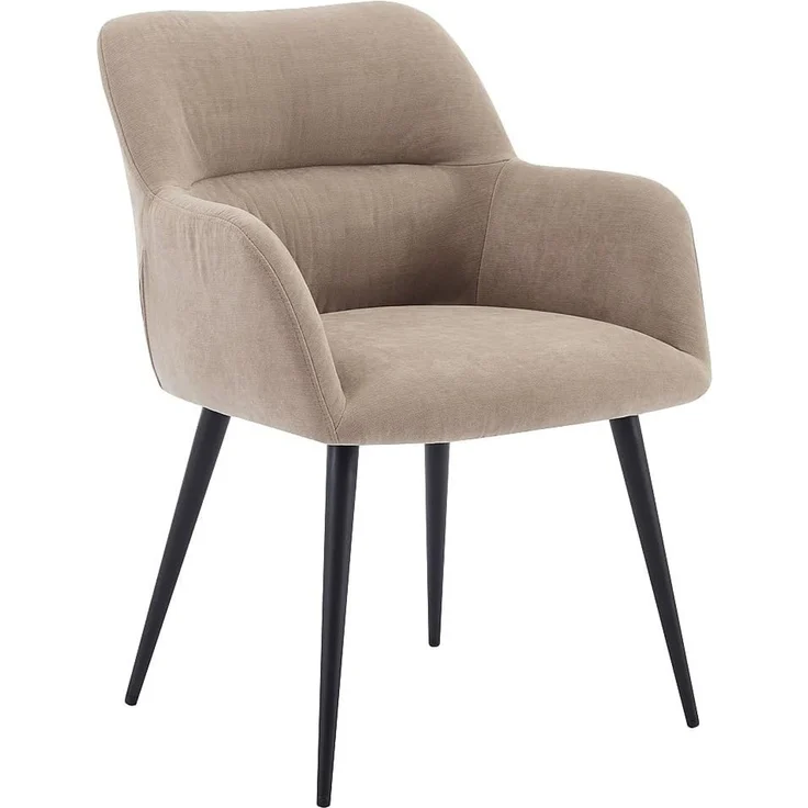 Vente-unique - HEKA Stuhl Stoff Beige - B 61 cm x H 78 cm x L 59,5 cm – Bild 4