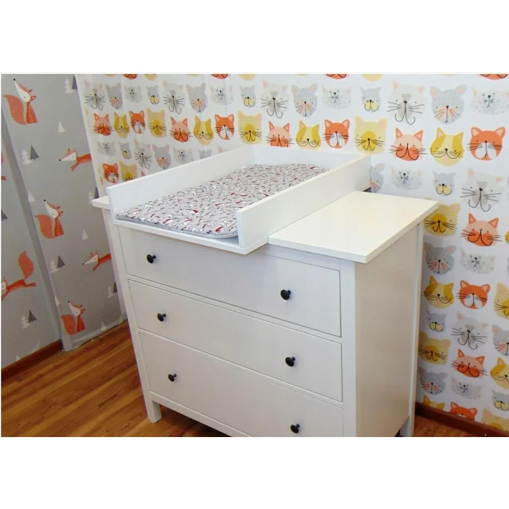 regalik Wickelaufsatz für Hemnes 500 IKEA 72x50 cm - Abnehmbar Wickeltischaufsatz für Kommode in Weiß - Abgeschlossen mit ABS Material 1mm – Bild 5