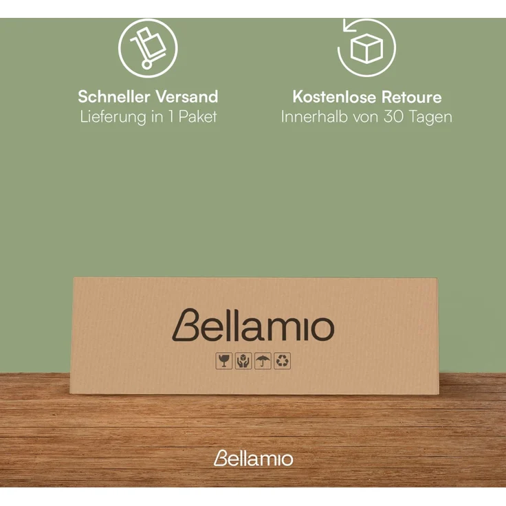Bellamio 'Lomme' Klappmatratze 90x200 cm, 3-fach faltbar, Höhe 15 cm, Härtegrad H3, Gästematratze mit Tragegriffen, hellgrau, abnehmbarer Bezug – Bild 7