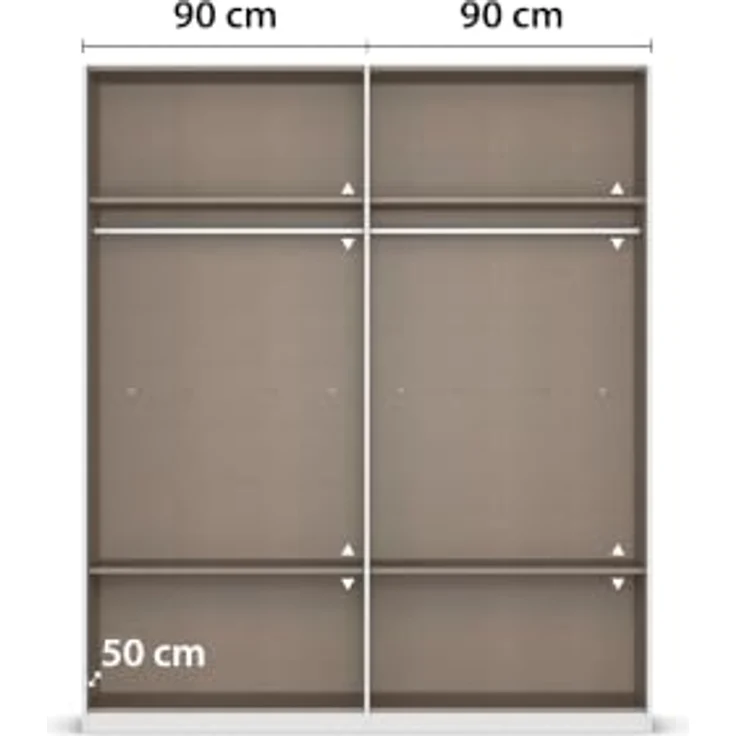 Rauch Möbel LUNIK, Kleiderschrank, Farbe Fango, Breite 181 cm – Bild 8