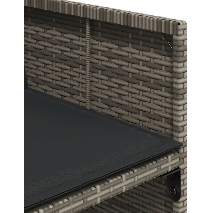 vidaXL Gartenstühle mit Kissen 4 Stk. Grau Poly Rattan 4007457 – Bild 9