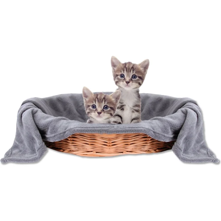 Haustierdecke Katzendecke Kuscheldecke Tierdecke , angenehm und super weich in vielen verschiedenen Farben erhältlich (90x140 cm / steingrau - anthrazit) – Bild 1