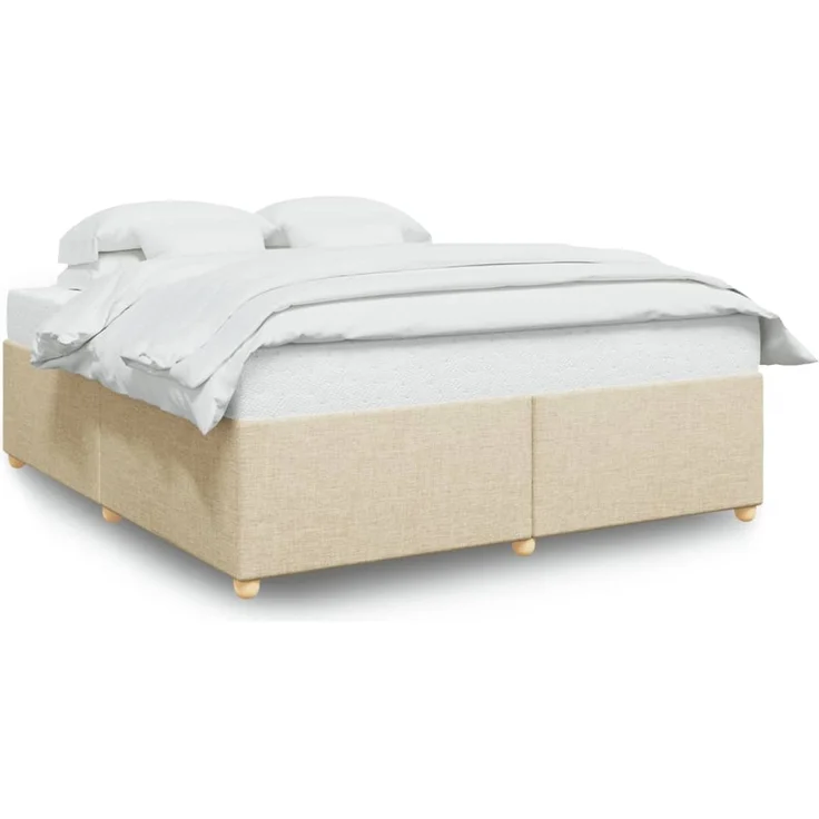 vidaXL Bettgestell ohne Matratze Creme 200x200 cm Stoff 3284762 – Bild 2