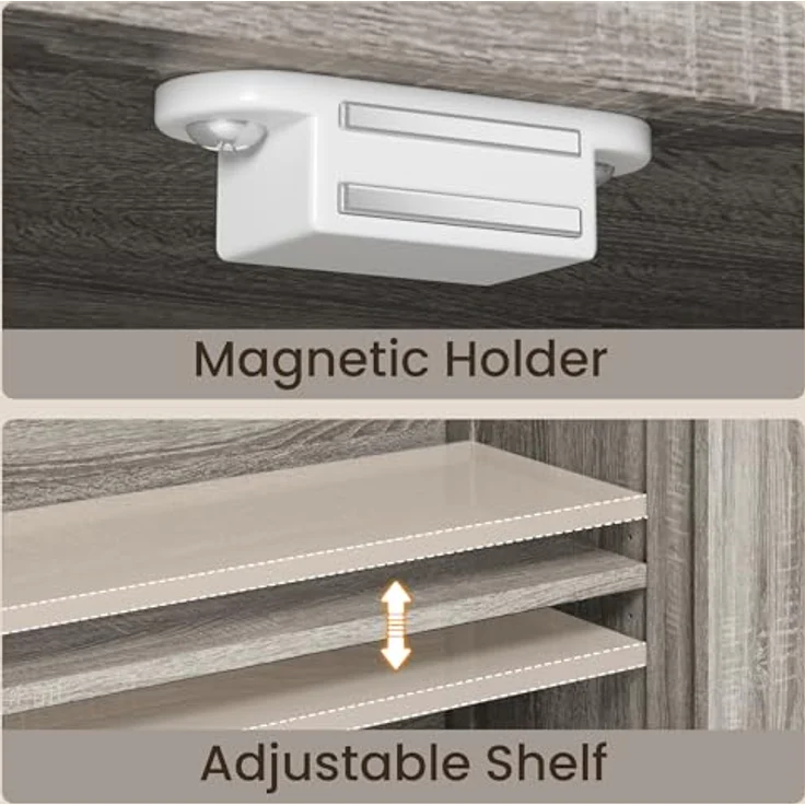 Bealife Badezimmerschrank mit 2 Schubladen, verstellbares Regal, multifunktional, für Badezimmer, Schlafzimmer, Flur (60 x 30 x 108 cm) (grau) – Bild 7