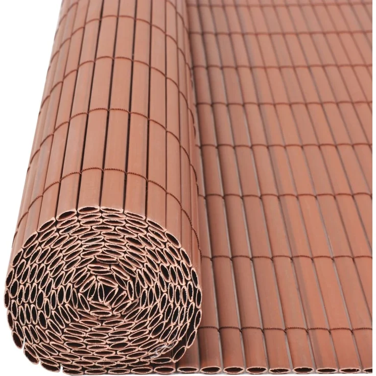 vidaXL Gartenzaun Doppelseitig PVC 90 x 500 cm Braun 43630 – Bild 5