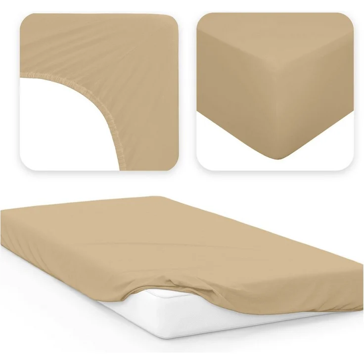 Jacobson Spannbettlaken PREMIUM 200 g/m² Jersey aus 97% Baumwolle & 3% Elasthan, Extra dichtes Bettlaken mit maximalem Halt – Bild 2