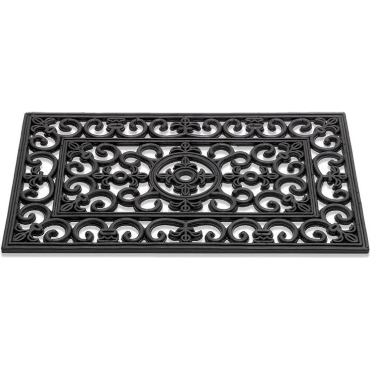 matches21 HOME & HOBBY Fußmatte Fussabtreter Gusseisen-Optik floral als Outdoor Gummi-Matte, rechteckig, Höhe: 12 mm, Wetterfeste 40x60 cm Aussen-Bereich Türmatte als Schmutzfangmatte – Bild 2