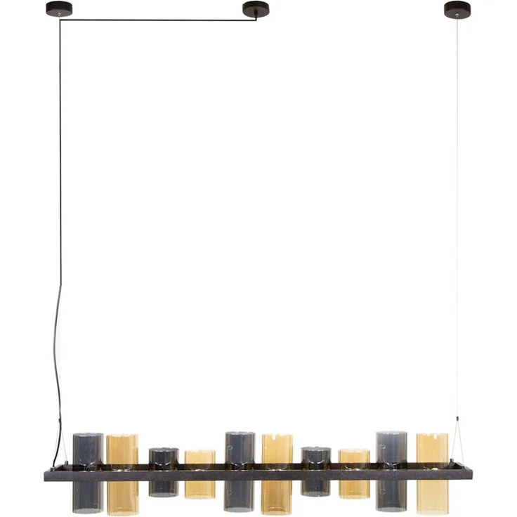 KAWOLA Hängeleuchte MALLAWI Hängelampe 10-flammig Glas schwarz 150 x 20 x 130 cm – Bild 3