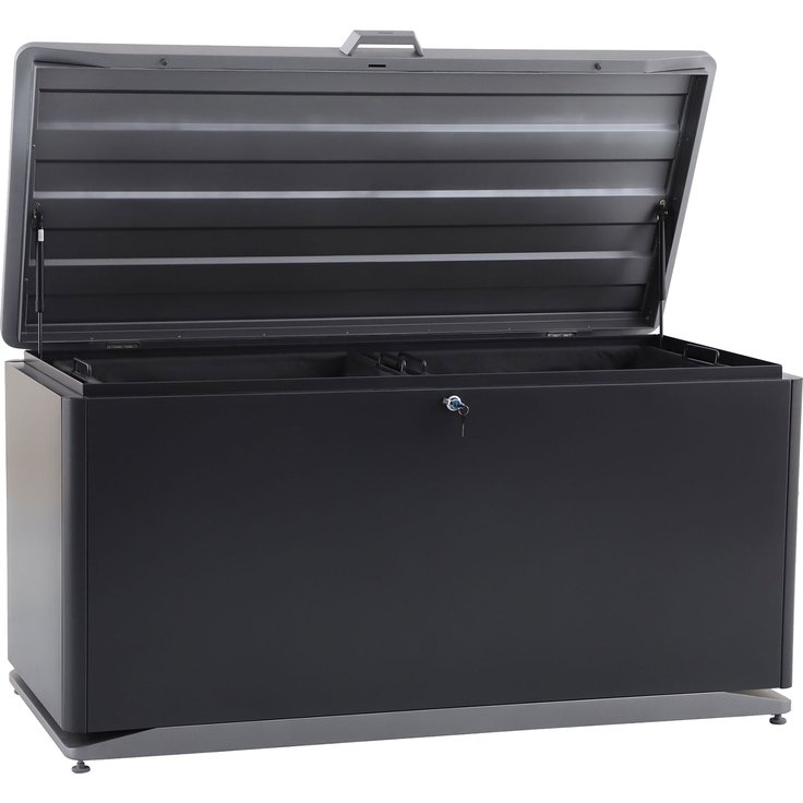 ELEGANO Gartenbox 72x160, Iron Grey / Graphite, Abschließbar, inkl. Einlegekörbe, Aluminium – Bild 3