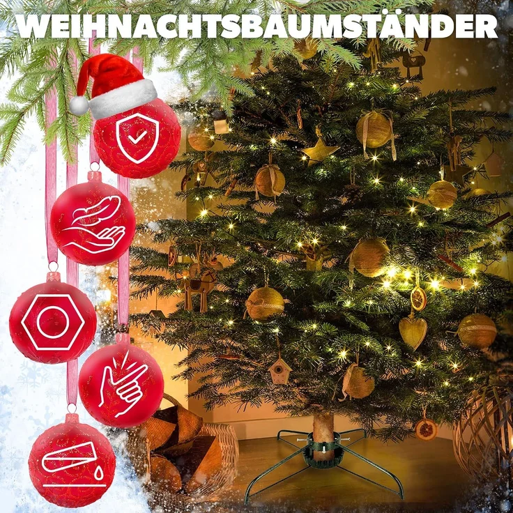 KADAX Weihnachtsbaumständer 3 m Weihnachtsbaumständer aus Metall mit Schale – Bild 2