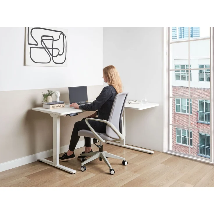 'Destines' Höhenverstellbarer Schreibtisch, Elektrisch Rechtsseitig, Weiß, 160 x (59/109) x (60-125) cm – Bild 3