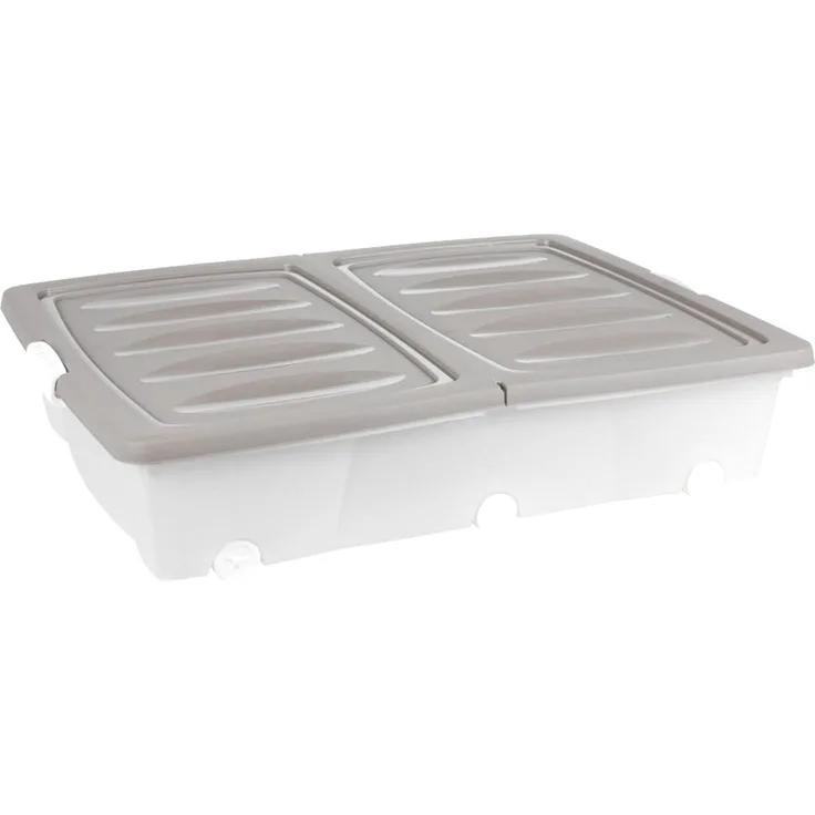 Rollenbox mit Klappdeckel Aufbewahrungsbox Unterbett-Rollbox Aufbewahrungskiste