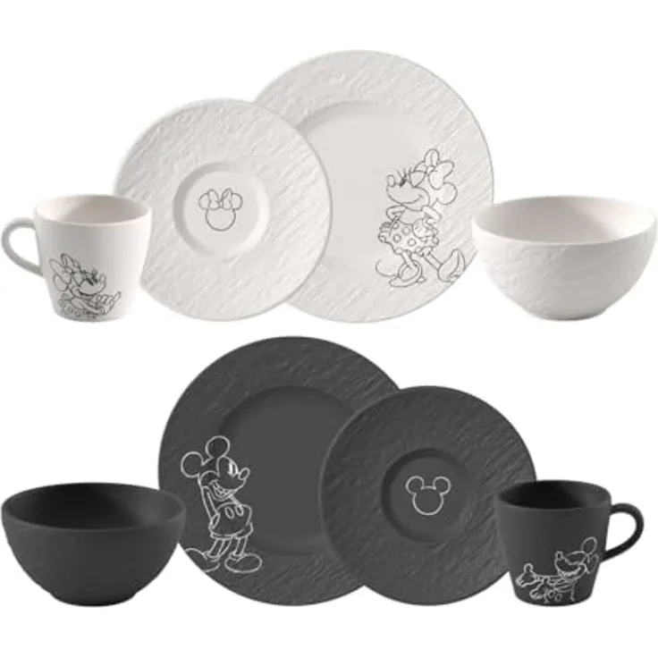 Villeroy & Boch Manufacture Rock - Mickey Mouse Frühstücks-Set 8-teilig