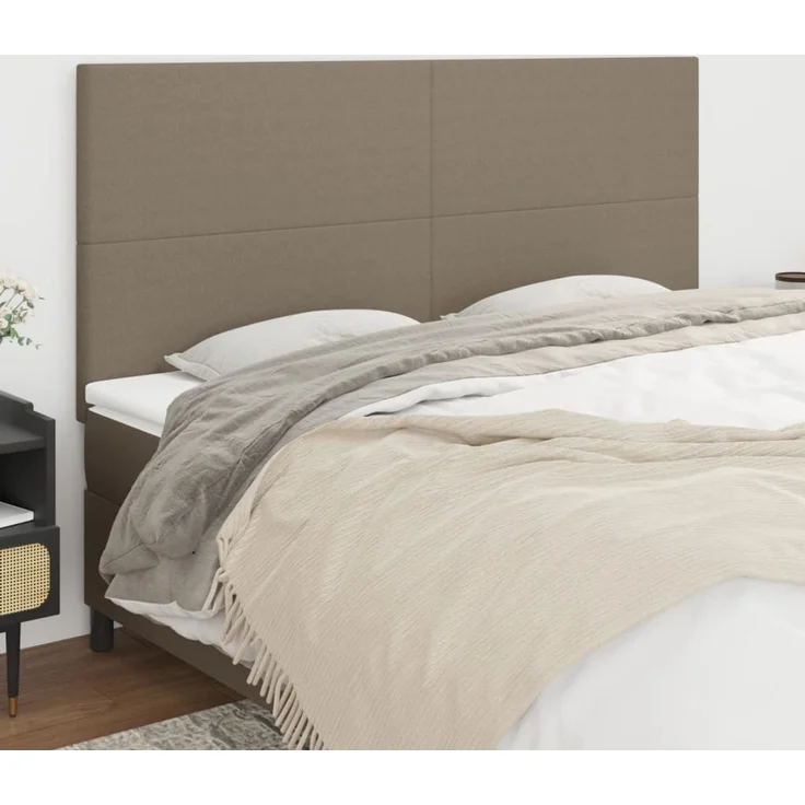 vidaXL Kopfteile 4 Stk. Taupe 90 x 5 x 78/88 cm Stoff 3116070 – Bild 1