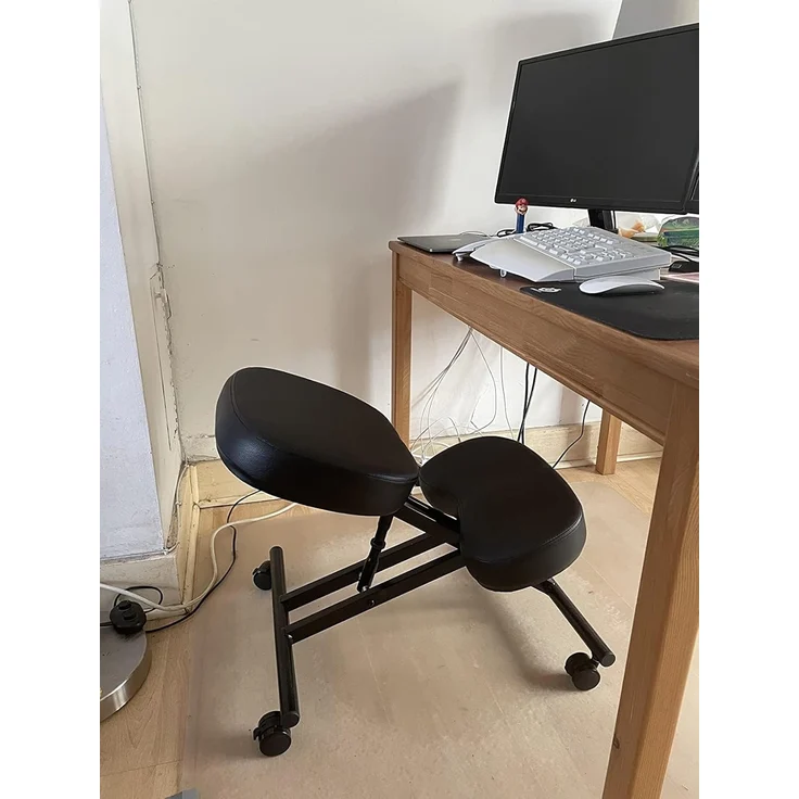 Himimi Ergonomischer Kniestuhl - Kunstleder - Dicke Bequeme Schaumstoffpolster - Bremsrollen, Verstellbarer Hocker für Heim & Büro – Bild 2