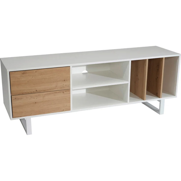 Livetastic Lowboard, Weiß, Holzwerkstoff, 2 Schubladen, stehend, 150x55x40 cm für das Wohnzimmer