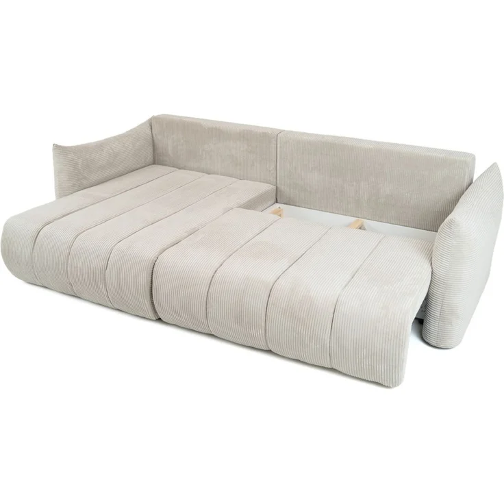 Ecksofa Schlafsofa ONTARIO in Stoff Poso Dunkelblau Ottomane Links – Bild 3