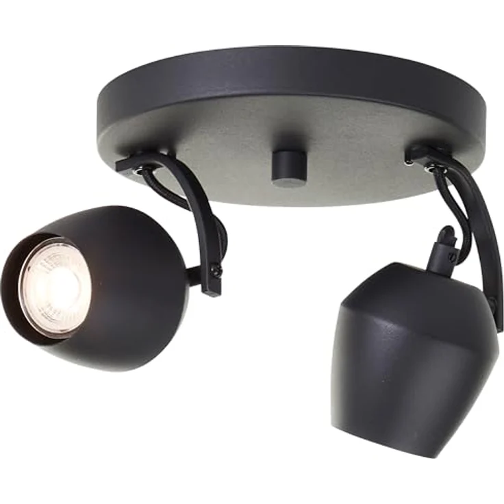BRILLIANT LED Deckenspot Schwarz, Deckenlampe mit 2x GU10 LED Leuchtmitteln, 700 Lumen, 3000 Kelvin Warmweiß für Flur, Schlafzimmer & Wohnzimmer – Bild 3