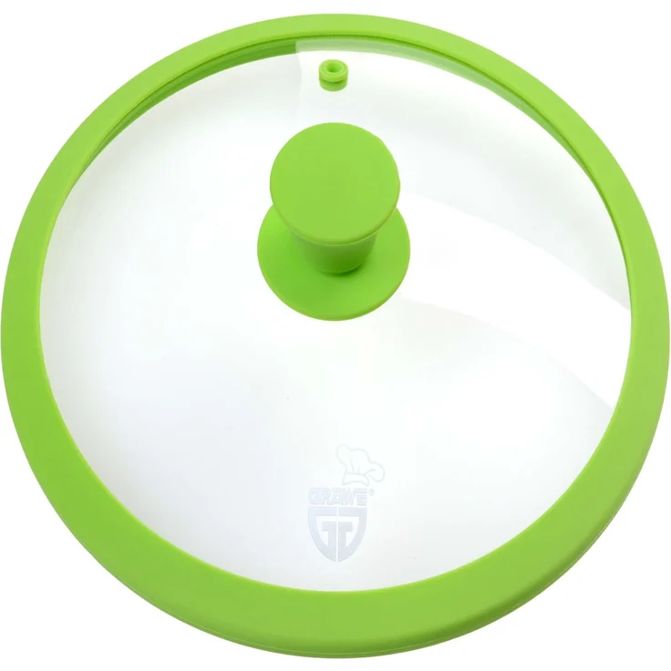 Glasdeckel mit Silikonrand Schwarz 14 cm – Bild 2