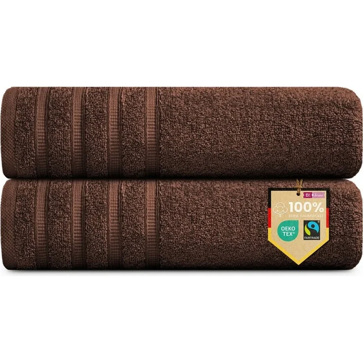 2er Set Saunatücher Plain braun 90x200 - Größe: 90x200, Farbe: Braun – Bild 5