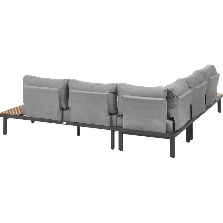 Garten Ecksofa mit Tisch 5-Sitzer FIVIZZANO Akazienholz Dunkelgrau – Bild 6