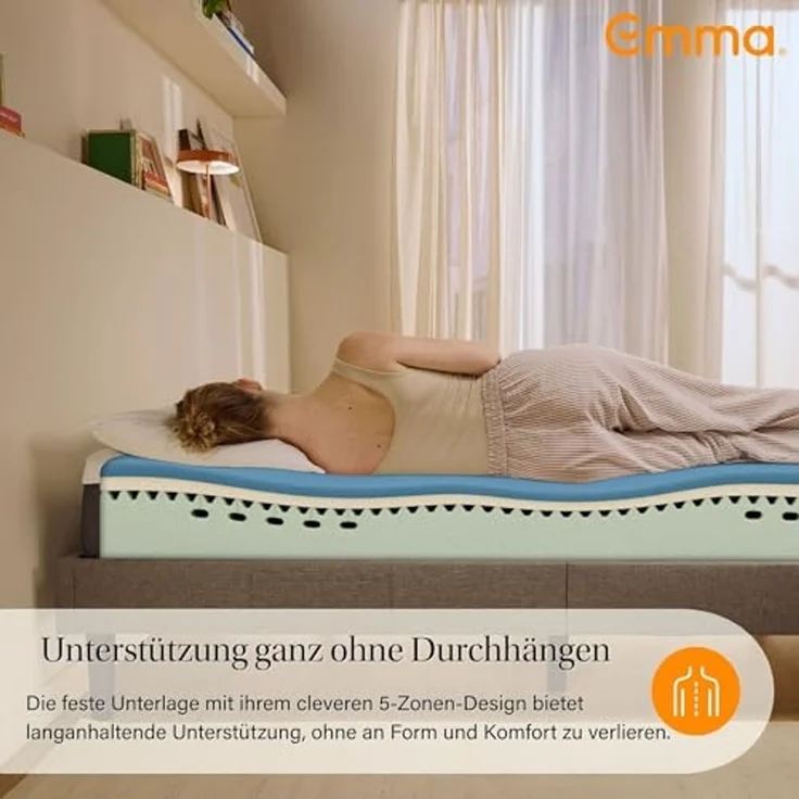 Emma Original Matratze - 80x200 cm - Die meist ausgezeichnete Memory Foam Matratze für alle Körpertypen und Schlafpositionen - Airgocell-Schaum für zusätzliche Atmungsaktivität und reduzierte – Bild 3