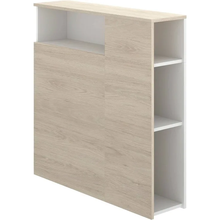 Dmora Kopfteil Haitang, Kopfende, Bettkopfteil, Kopfbrett, 23x99 h96 cm, Weiß und Eiche