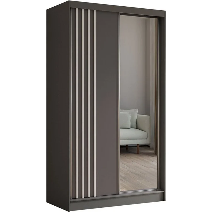 Beautysofa Schiebetürenschrank NELA II mit Spiegel, mit Lamellen, mit Schubladen – Bild 5