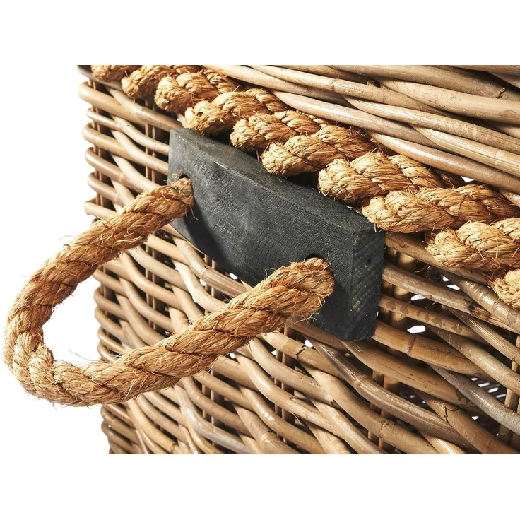 Kobolo Truhe Sitztruhe aus geflochtenem Rattan in kubu grey 50x50x45 cm – Bild 5