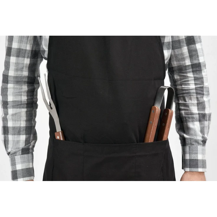 TRIZERATOP Grillschürze Grillschürze aus Baumwolle mit Taschen, schwarz 85 x 68 cm, (Grillschürze aus Baumwolle mit Taschen, schwarz 85 x 68 cm) – Bild 4