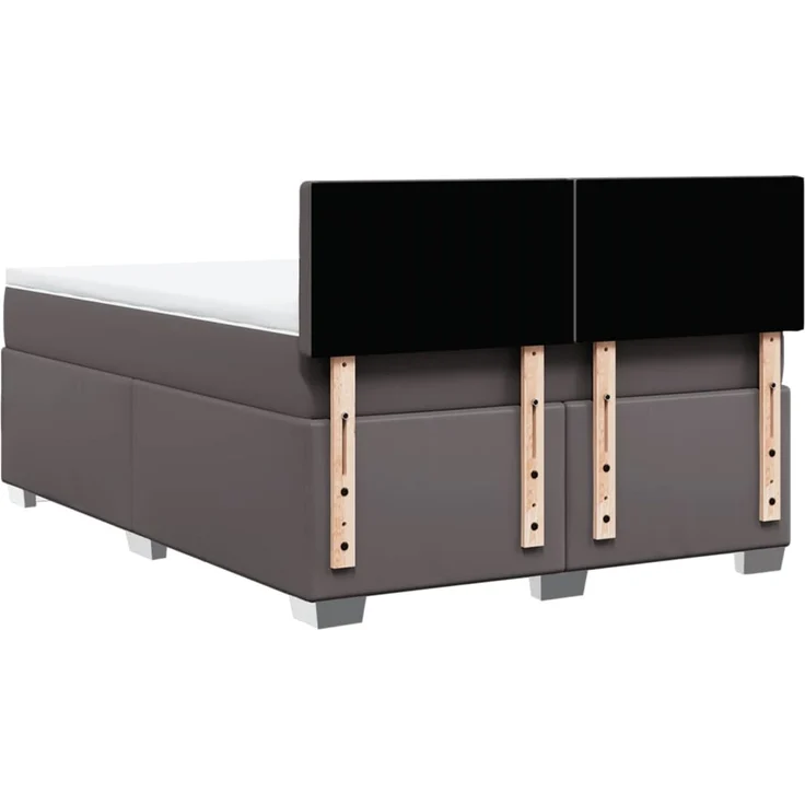vidaXL Boxspringbett mit Matratze Grau 160x200 cm Kunstleder 3288430 – Bild 12