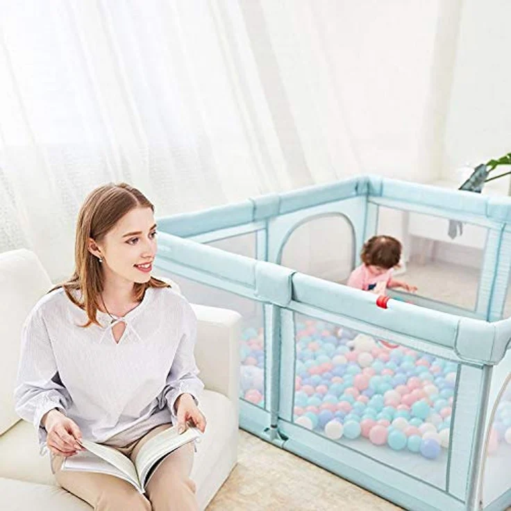 Star Ibaby Laufstall Oxford XL + Ultasoft-Teppich, ultraleicht, Farbe Grau (Soft Grey) – Bild 6