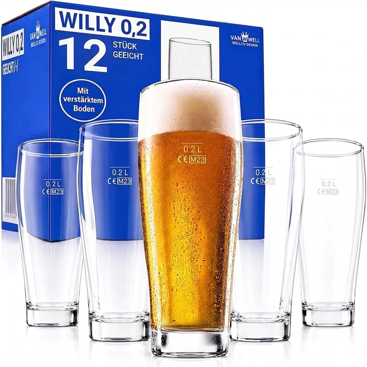Van Well Willi Becher 0,2 l geeicht 12er Set
