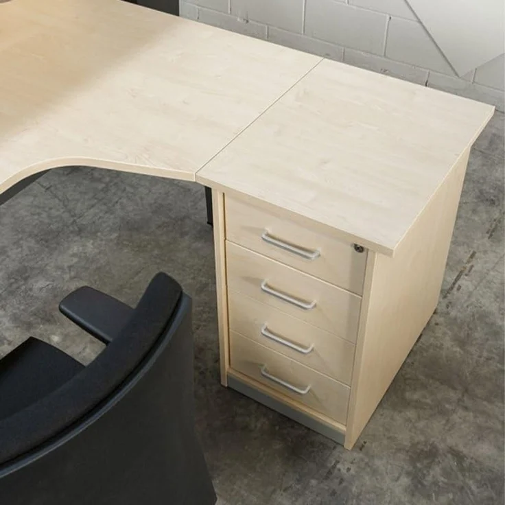 Rocada | Büroschrank | 47 x 60 x 72 cm | Kommode aus Holz mit Schloss | Beistellschrank für Büro mit 4 Schubladen | Eiche – Bild 2
