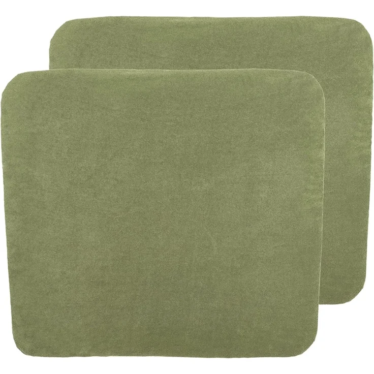Meyco Baby Wickelauflagenbezug Frottee - 2er Pack - 85x75cm - Spannbetttuch Wickelunterlage - 100% Baumwolle - Oeko Tex zertifiziert - weich & hautfreundlich - waschmaschinenfest - Olive Grün