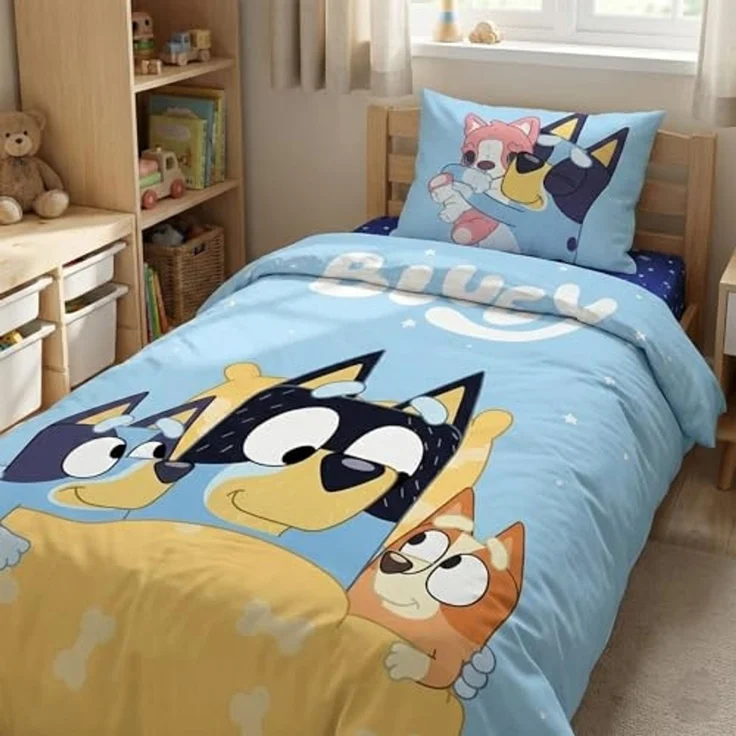 Bluey Bettwäsche Bluey und Bingo Kinder Bettwäsche 2tlg. Set, Deckenbezug 135-140x200 Kissenbezug 65x65 100% Baumwolle – Bild 3