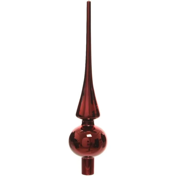 Kaemingk Christbaumspitze Christbaumschmuck Christbaumspitze Glas Ø 6 x 26 cm rot glänzend