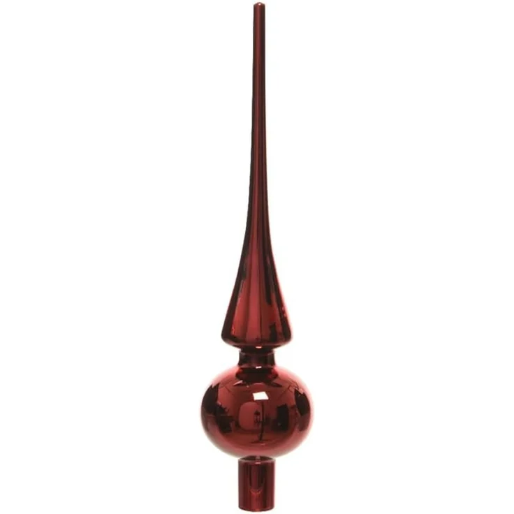 Kaemingk Christbaumspitze Christbaumschmuck Christbaumspitze Glas Ø 6 x 26 cm rot glänzend