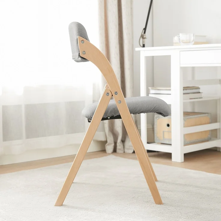 SoBuy FST92-N Klappstuhl, Stoff, Lackiert, Hellgrau, 41,5 x 77 x 52 cm – Bild 9