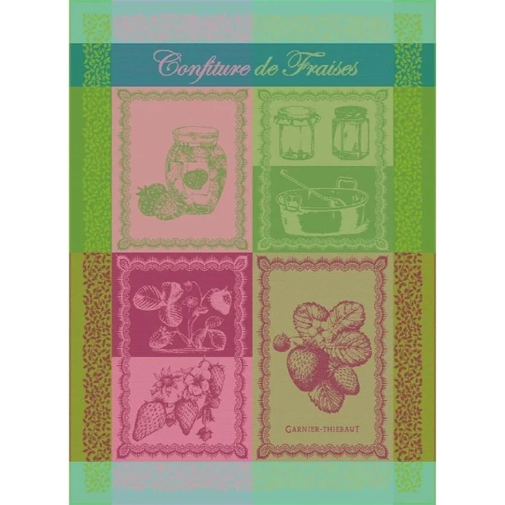 Garnier Thiebaut Geschirrtuch Geschirrtuch Confiture De Fraises Printemps 56x77 cm, (1-tlg, 1 x Geschirrtuch), jacquard-gewebt