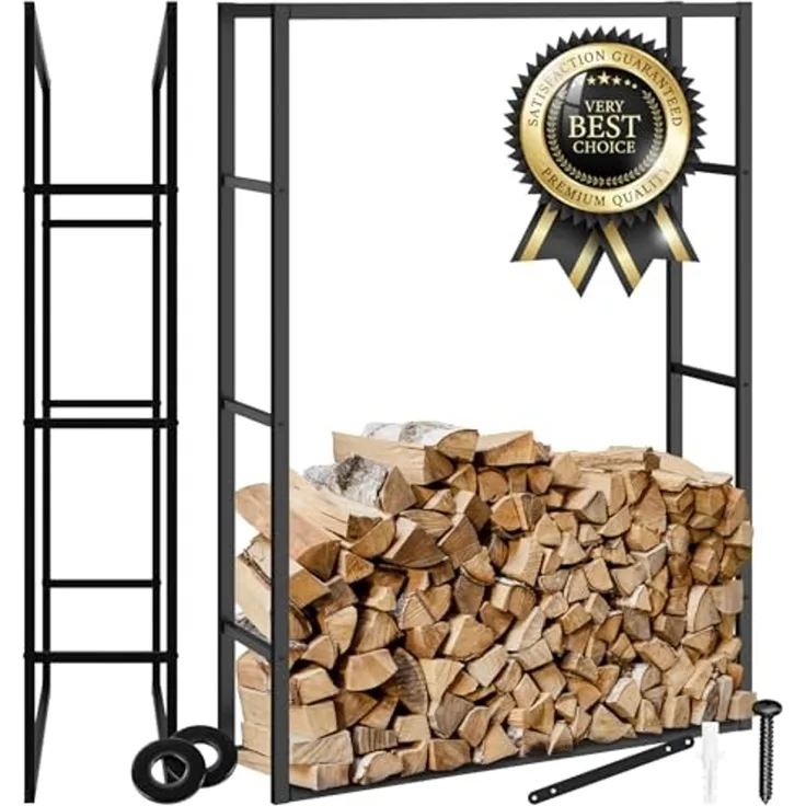 tectake Kaminholzregal Holzlager Tuby, für In- & Outdoor, 100,5x25x150cm, BxTxH:100.5x25x150,00 cm, Industrial-Look