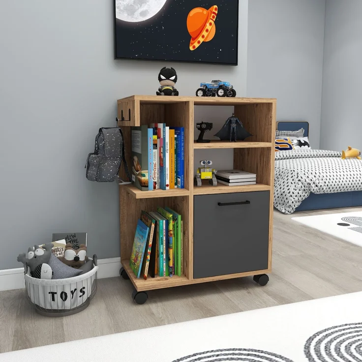 Skye Decor 'Rebusa - Atlantic Pine, Anthracite' Mehrzweckschrank, Atlantik-Kiefer / Anthrazit, 60 x 80,9 x 35 cm – Bild 8